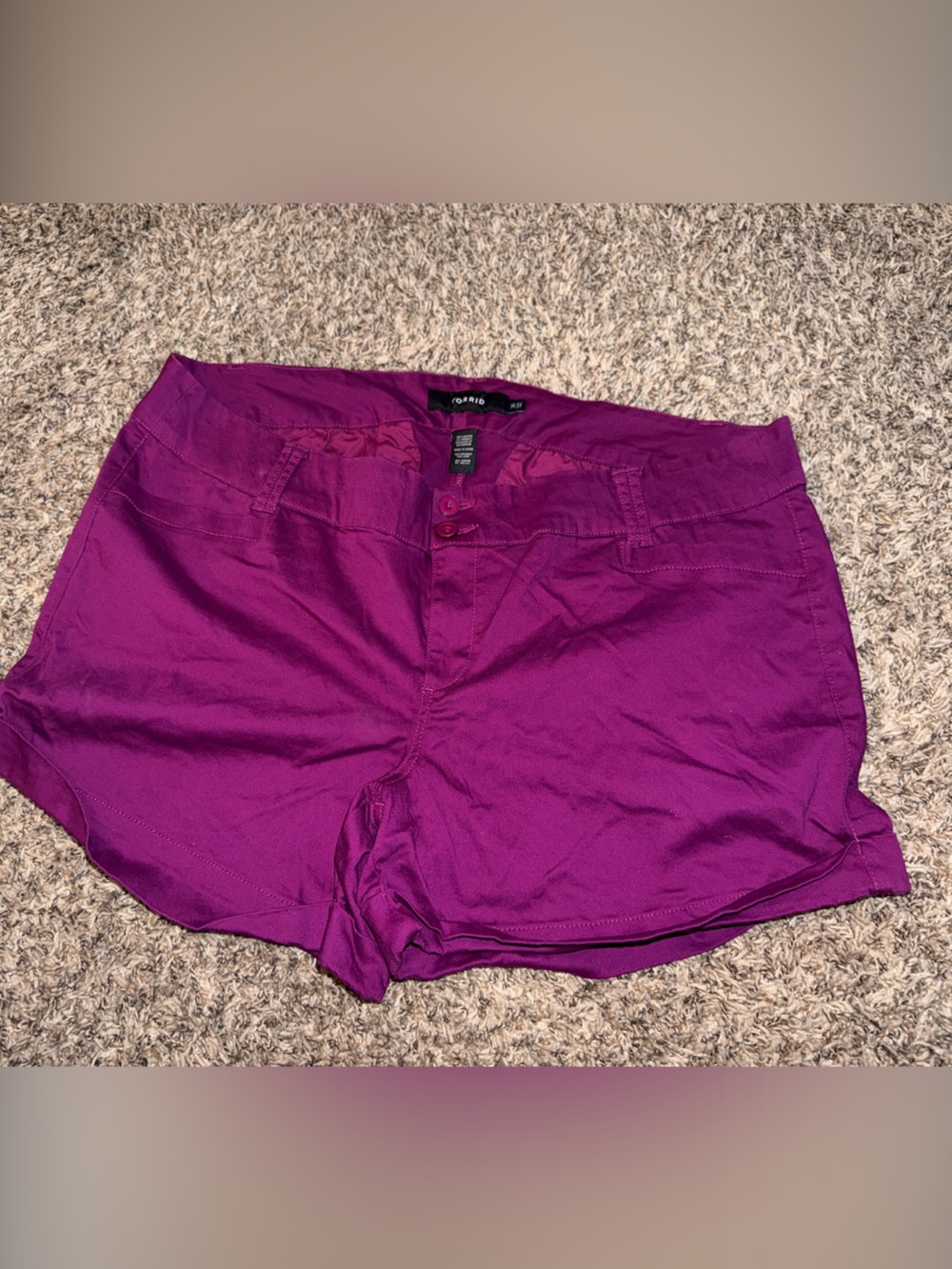 Torrid sz26 High-Waist Magenta Cotton Blend Shorts